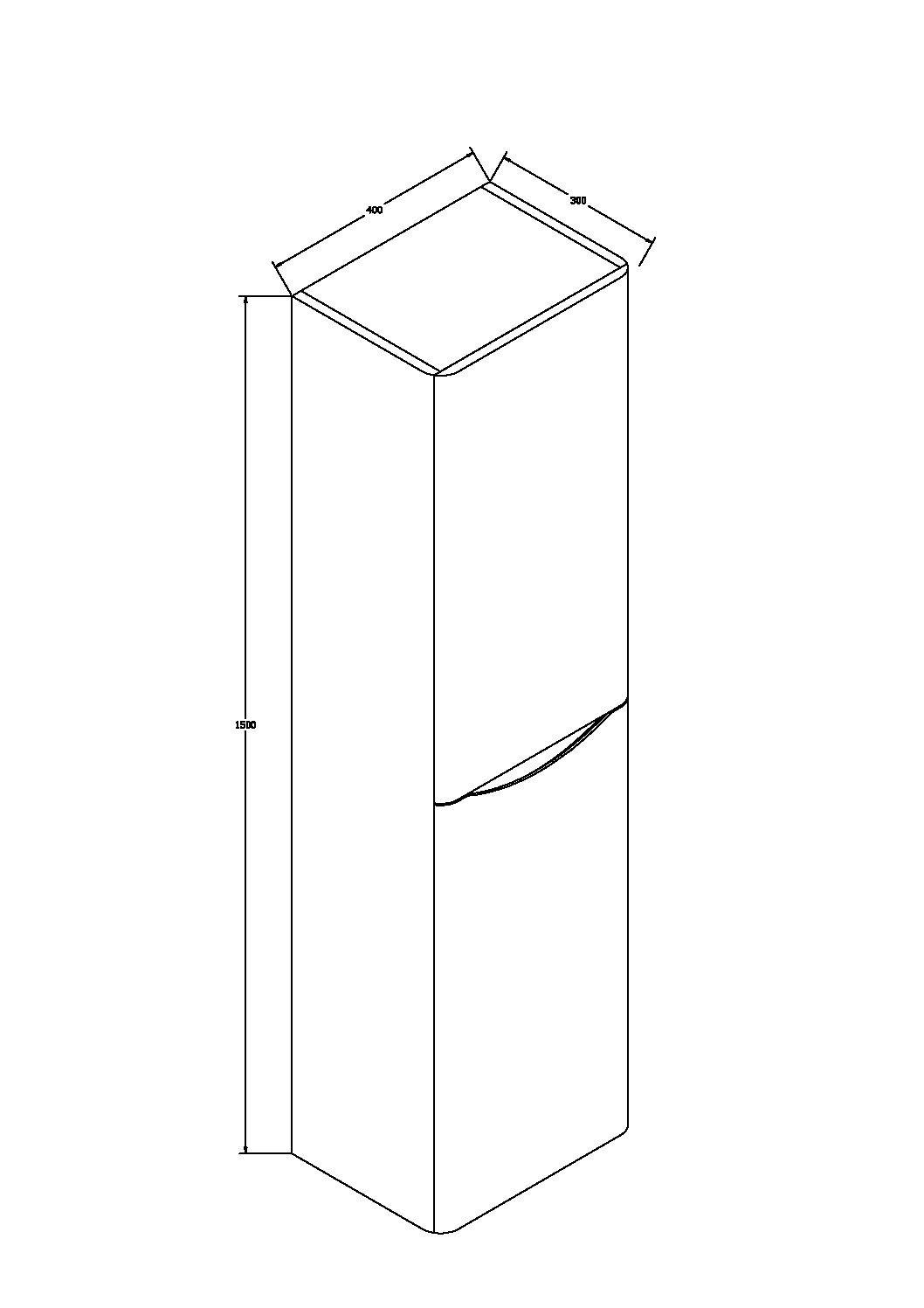 Шкаф Roberta VSC-1R150RW-L подвесной, 1500*400*300, R.Wood, левый