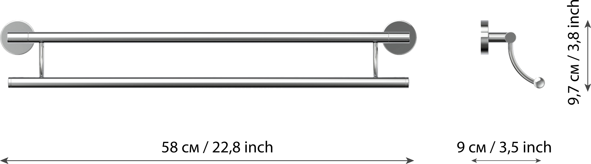 Полотенцедержатель Fora Long L013 60 см