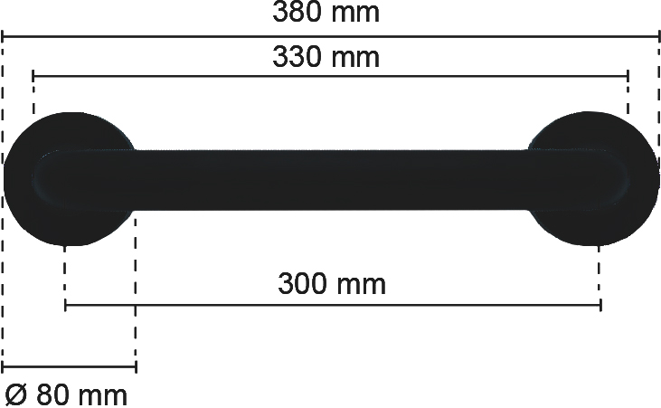 Поручень Ridder А00130110 чёрный, 30 см