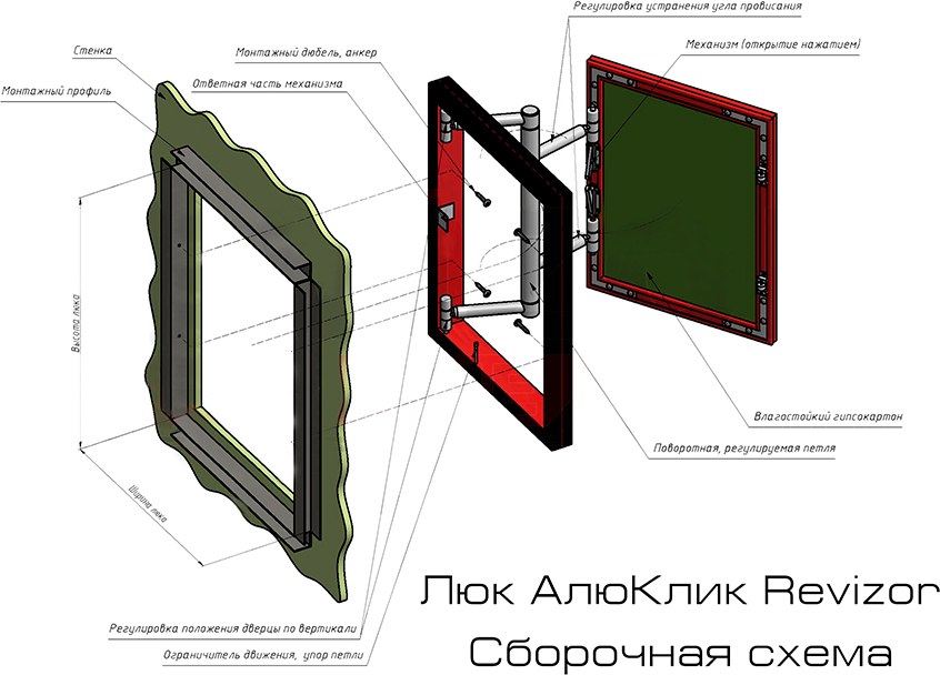 Люк настенный Revizor Алюклик 50x110