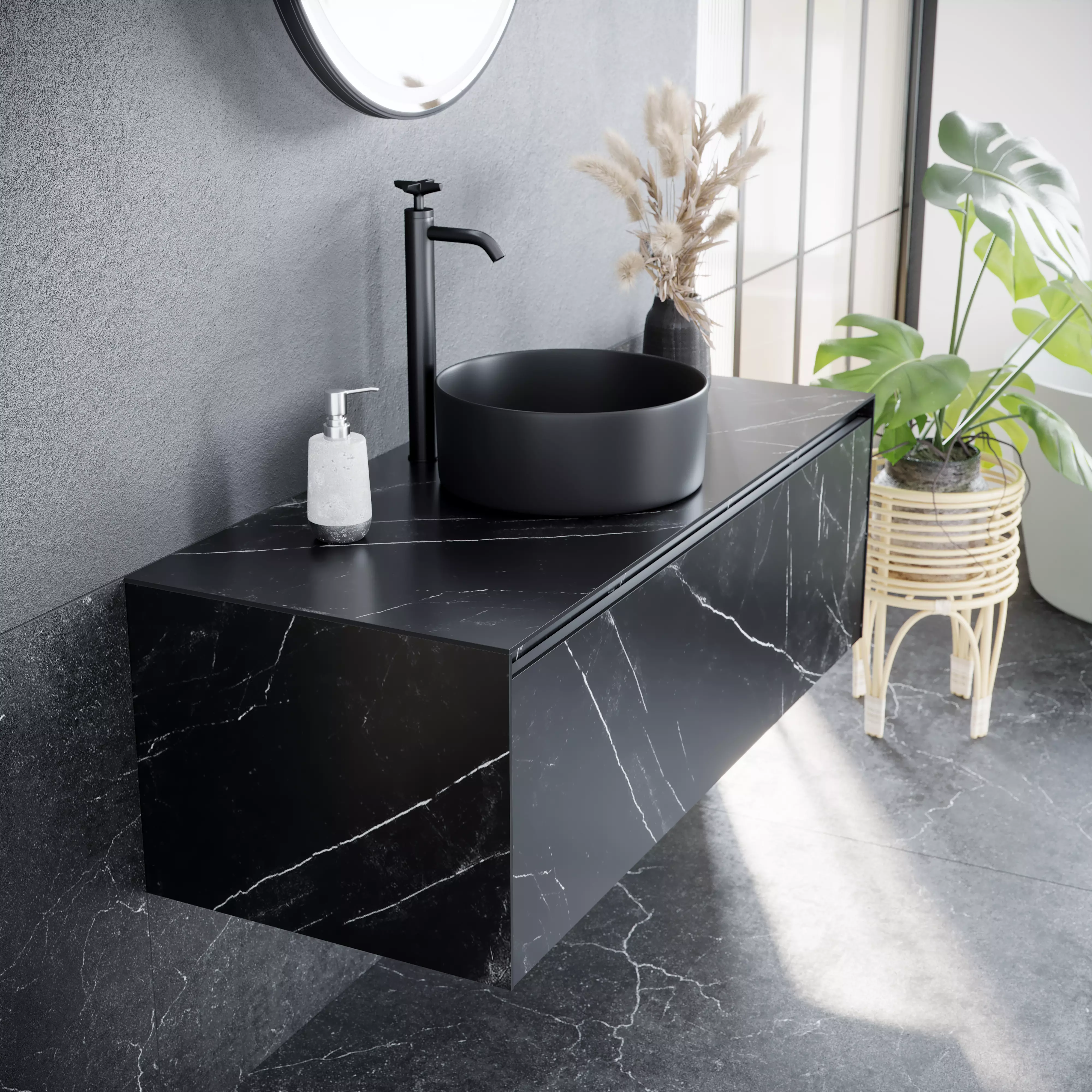 Тумба под раковину Sancos Stone 120 ST120NM подвесная Nero Marquina купить  в Москве – цены в интернет-магазине Santehpodbor