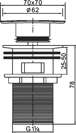 Донный клапан для раковины BelBagno BB-PCU-07-CRM хром 