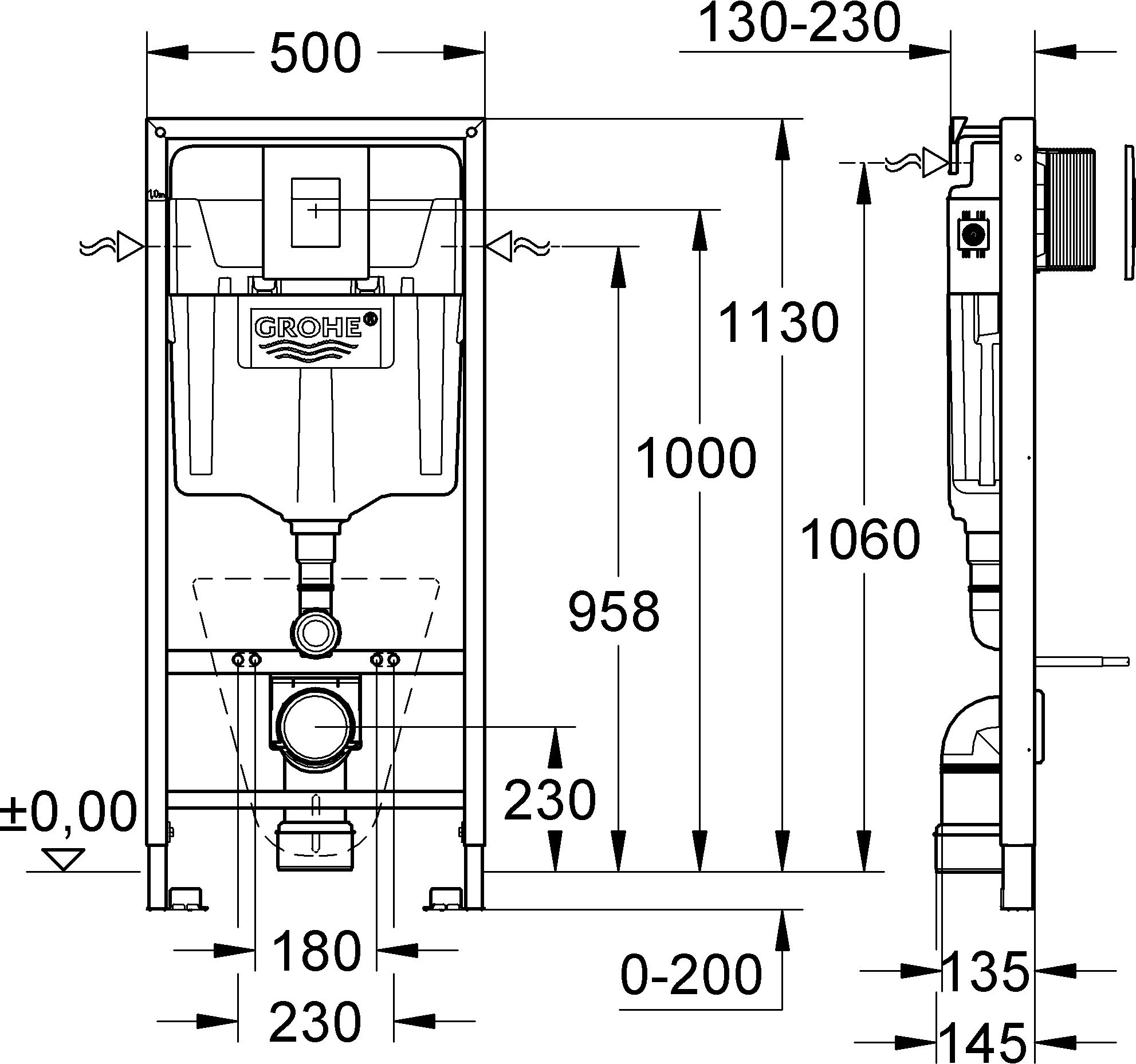 Комплект  Унитаз подвесной Jacob Delafon Escale E1306 + Система инсталляции для унитазов Grohe Rapid SL 38775001 4 в 1 с кнопкой смыва