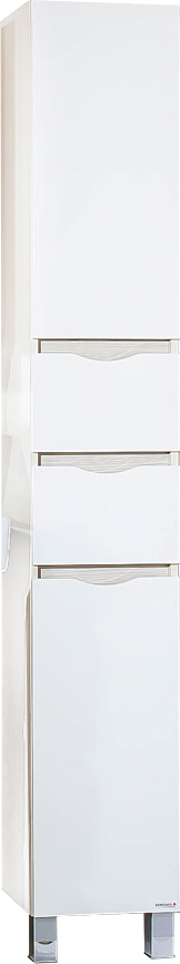 Шкаф-пенал Бриклаер Токио 32 светлая лиственница, белый глянец