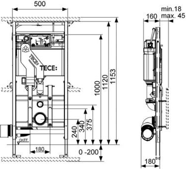 Система инсталляции для унитазов TECE TECElux 9600400 с системой удаления запахов