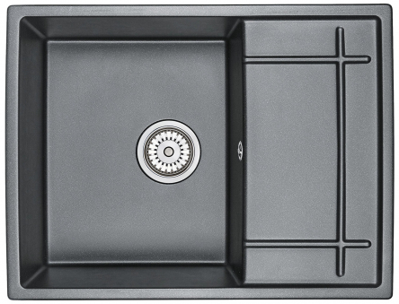 Мойка кухонная Granula 6501, ШВАРЦ (чёрный металлик), кварц