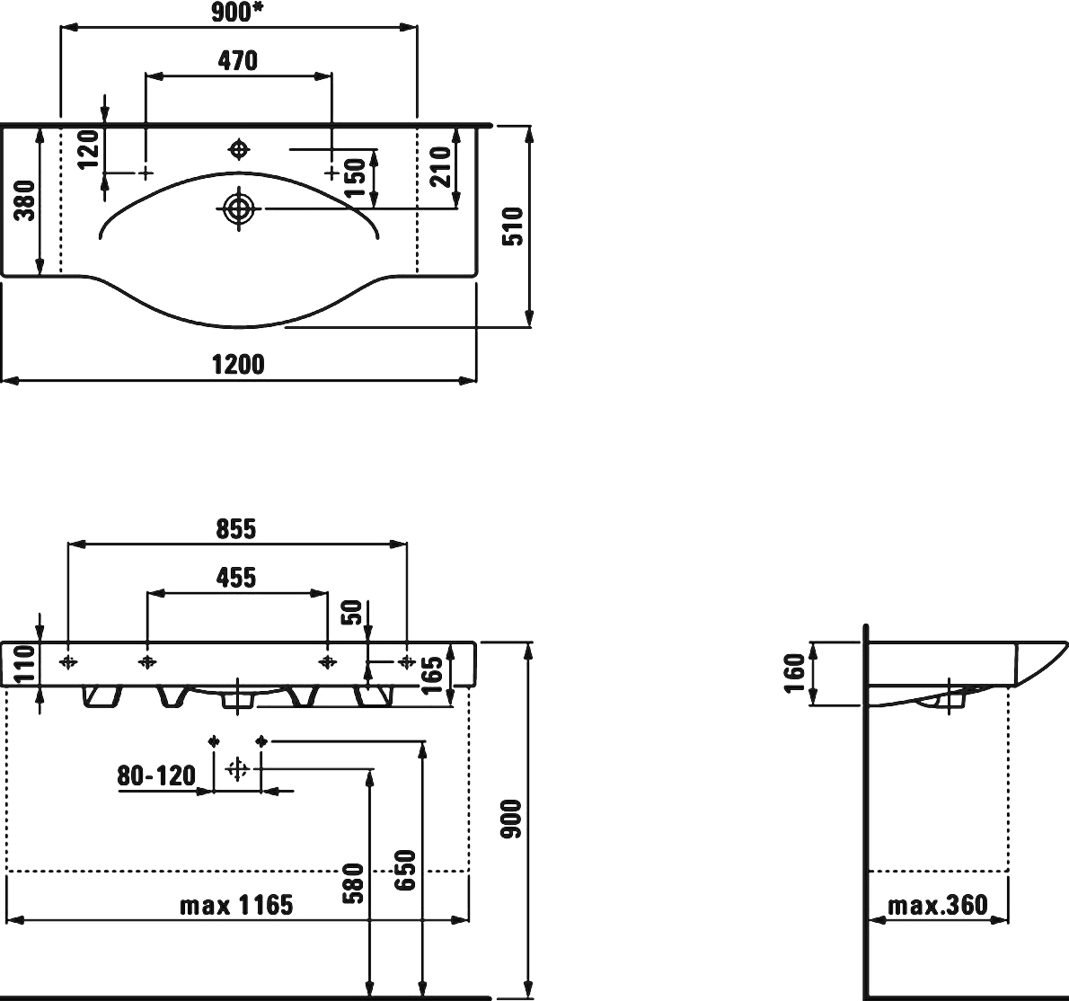 Мебельная раковина Laufen Palace 8.1170.4.000.104.r