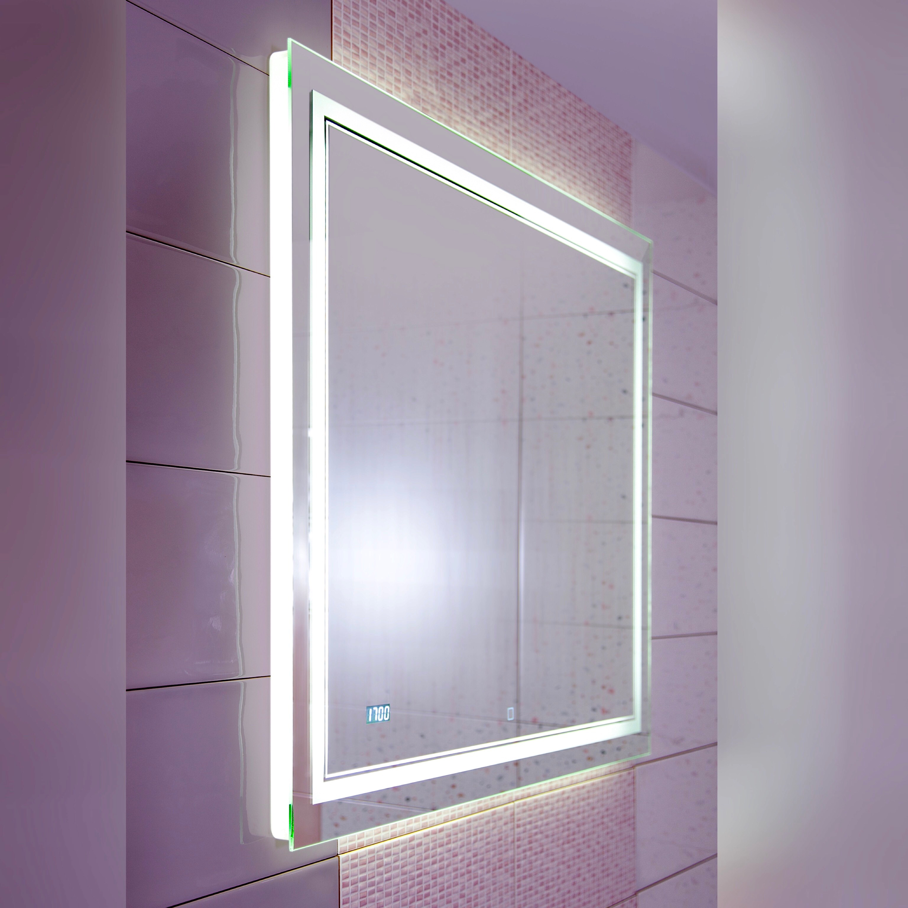 Зеркало Бриклаер Эстель-2 60 с подсветкой, с часами