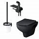 Унитаз AM.PM X-Joy S FlashClean CK85H0803B подвесной с гигиеническим душем, черный и ершиком с сиденьем микролифт