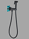 Гигиенический душ с прогрессивным смесителем ALMAes AGATA AL-877-05 С ВНУТРЕННЕЙ ЧАСТЬЮ, чёрный матовый