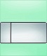 Кнопка смыва TECE Square Urinal 9242805 зеленое стекло, кнопка хром