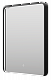 Зеркало Brevita Mercury 60 MER-Rett6-060/80-black с подсветкой Черное матовое с сенсорным выключателем